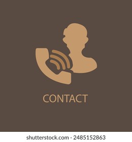 Light Brown contact icon symbol on a brown background