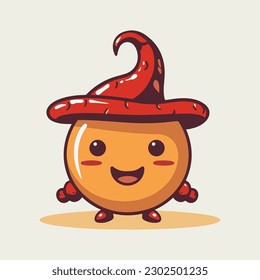 Light brown cute chili vector and white background