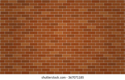 Light brown. Dark brown and orange brick wall. Wallpaper and texture background. Vector illustration. EPS10