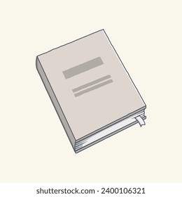 Light brown diary book vector flat illustration