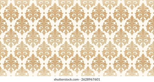 Light brown floral damask seamless pattern. Wallpaper