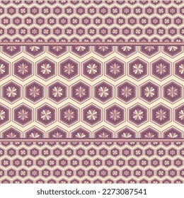 Light brown flower in geometric seamless pattern in vector illustration design for carpet, scarf, tile, clothing and more