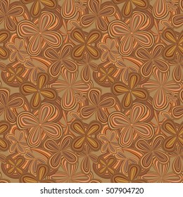 light brown flowers seamless pattern