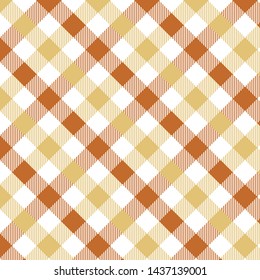 Light Brown Gingham pattern. Texture from rhombus/squares for - plaid, tablecloths, clothes, shirts, dresses, paper, bedding, blankets, quilts and other textile products. Vector illustration EPS 10