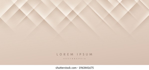 Light brown gradient background with dynamic diagonal stripe lines and shadow. Halftone dotted decorate. Modern and simple banner design. Luxury and elegant concept. Vector EPS10