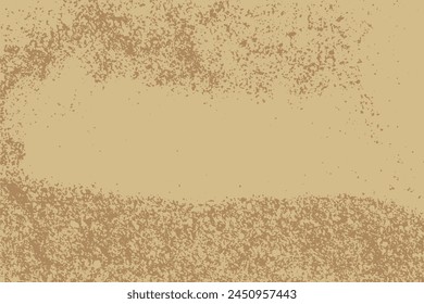 Textura granulada marrón claro ruidosa con espacio de copia. Patrón de Vector monocromo áspero de granos de arena para superposición
