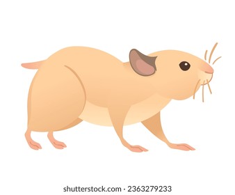 Light brown hamster cute cartoon animal design vector illustration isolated on white background