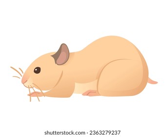 Light brown hamster cute cartoon animal design vector illustration isolated on white background