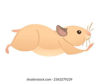 Light brown hamster cute cartoon animal design vector illustration isolated on white background