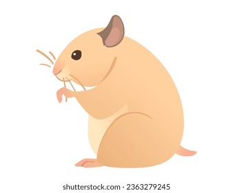 Light brown hamster cute cartoon animal design vector illustration isolated on white background