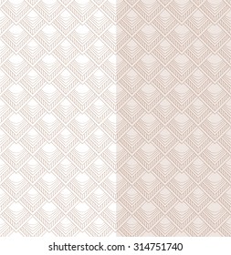 light brown hand drawn square 'scales' pattern on the white and beige background