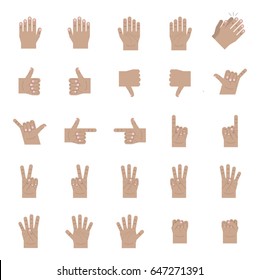 Light brown hands icon set