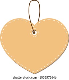 Light Brown Heart tag