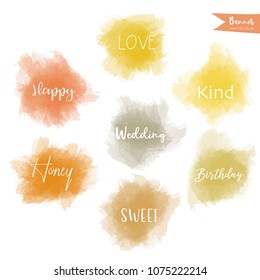 Light brown orange yellow gray pastel circle banner