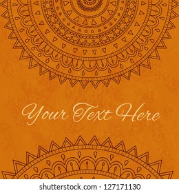 Light brown ornament background with your text.