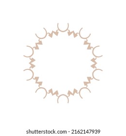 Patrón circular ornamental marrón claro sobre fondo blanco. Diseño de plantilla de tarjeta. Marco vectorial decorativo.
