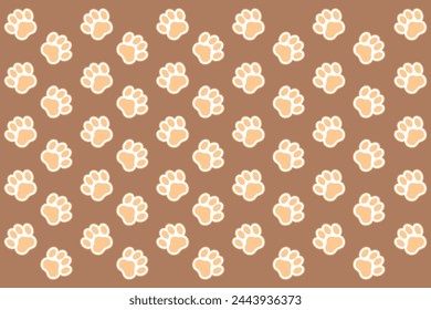 Light brown paw pattern on a dark brown background