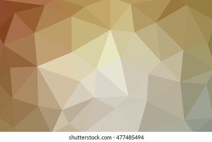 Light brown polygonal illustration, which consist of triangles. Triangular design for your business. Geometric background in Origami style with gradient.
