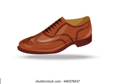 light brown, red oxford shoe. Shoe in retro style,