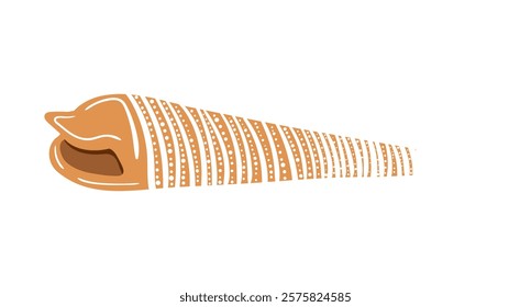 Light brown seashell icon on white background. Vector illustration