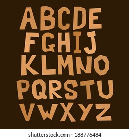 Light brown square lopped alphabet