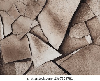 Light brown stone texture. Rough mountain surface. Close-up. Stone wall background for design. Wide banner. Panoramic.