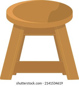 Light brown stool, illustration, vector on a white background.