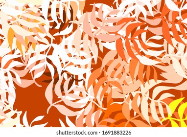 Light Brown vector abstract design with leaves. Modern geometrical abstract illustration with leaves. Hand painted design for web, wrapping.