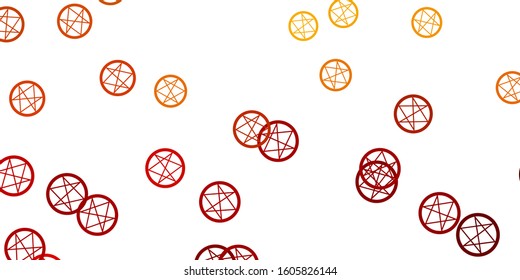 Light Brown vector backdrop with mystery symbols. Illustration with magical signs of spiritual power. Background for esoteric, mystic designs.