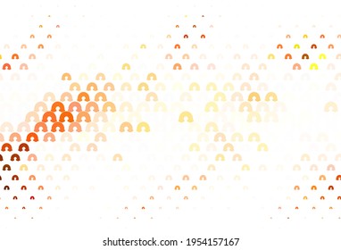 Light Brown vector backdrop with rainbows, clouds. Abstract illustration with gradient rainbow shapes. Design for support events.