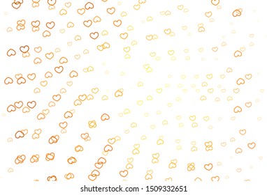 Light Brown vector backdrop with sweet hearts. Decorative shining illustration with hearts on abstract template. Template for Valentine's greeting postcards.