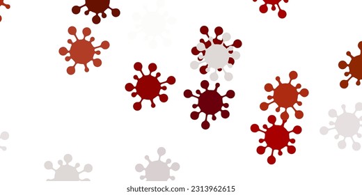 Light brown vector backdrop with virus symbols. Colorful  gradient illness symbols in simple abstract style. Design for biohazard warning.