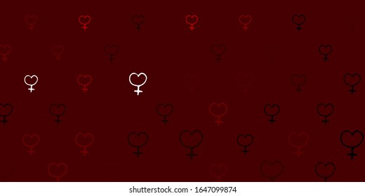 Light Brown vector backdrop with woman's power symbols. Abstract illustration with a depiction of women's power. Design for International Women’s Day.