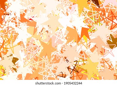 Light Brown vector background with colored stars. Glitter abstract illustration with colored stars. Template for cosmic backgrounds.