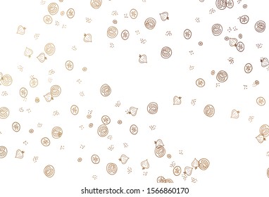 Light Brown vector background with cuisine gourmet. Abstract background with colorful Fast Food illustrations. Template for meal cooking in kitchen.