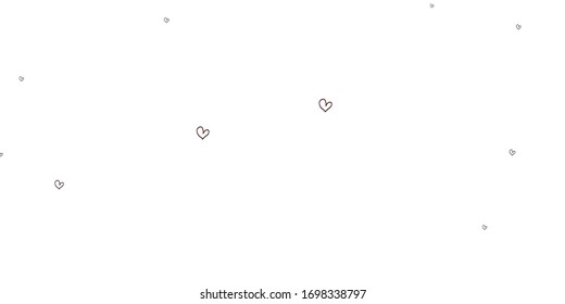 Light Brown vector background with hearts. Hearts on blurred abstract background with colorful gradient. Template for Valentine's greeting postcards.