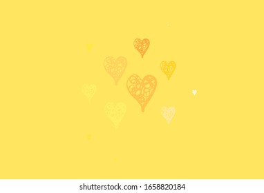 Light Brown vector background with Shining hearts. Illustration with shapes of gradient hearts on blur backdrop. Pattern for carnival, festival romantic leaflets.