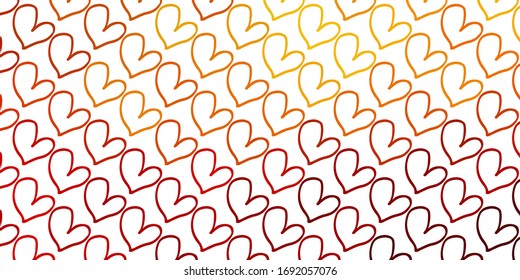 Light Brown vector background with Shining hearts. Beautiful colored illustration with hearts in celebration style. Pattern for carnival, festival romantic leaflets.