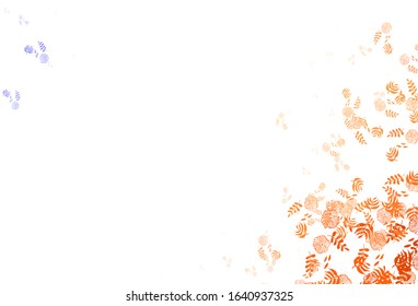 Light Brown vector doodle layout with leaves. Colorful illustration in doodle style with leaves. Template for backgrounds of cell phones.