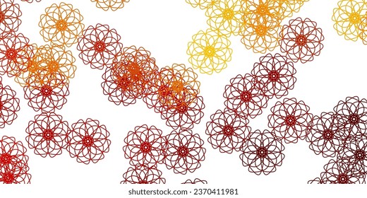 Light Brown vector doodle pattern with flowers. Colorful flowers in natural style on simple background. Smart design for wrapping, wallpapers.