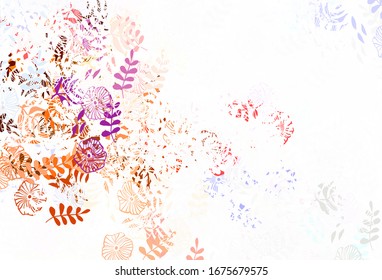 Planta de doodle vectorial de color marrón claro con hojas. Ilustración creativa en estilo borroso con hojas. Nuevo estilo para el diseño de su empresa.