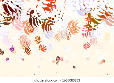Light Brown vector elegant pattern with leaves. Doodle illustration of leaves in Origami style with gradient. Brand new design for your business.
