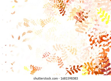 Hellbraune Vektorillustration elegante Tapete mit Blättern. Eine vage abstrakte Illustration mit Blättern im Doodles-Stil. Muster für Tapeten, Farbbücher.