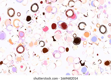 Light Brown vector layout with circle shapes. Modern abstract illustration with colorful water drops. Pattern for ads, leaflets.