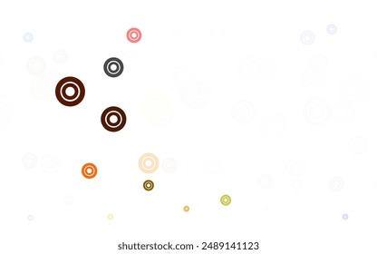 Light Brown vector layout with circle shapes. Modern abstract illustration with colorful water drops. Pattern for ads, leaflets.