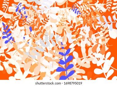 Light Brown vector natural backdrop with leaves. Blurred decorative design in Indian style with leaves. New template for your design.