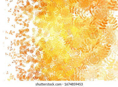 Light Brown vector natural background with leaves, flowers. Brand new colored illustration with leaves and flowers. Textured pattern for websites, banners.