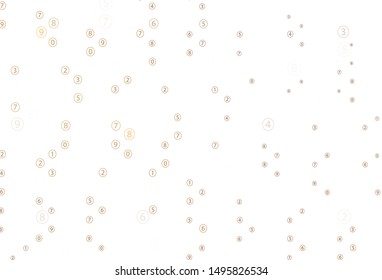 Light Brown vector pattern with Digit symbols. Illustration with Numeral symbols on abstract template. Pattern for posters, banners of math books.