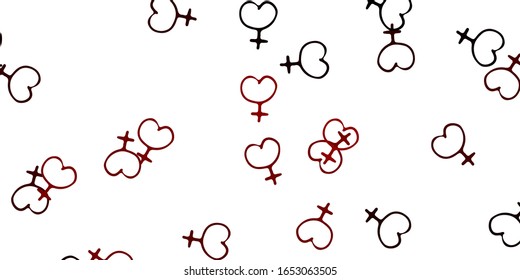 Light Brown vector pattern with feminism elements. Colorful illustration with gradient feminism shapes. Simple design for your web site.