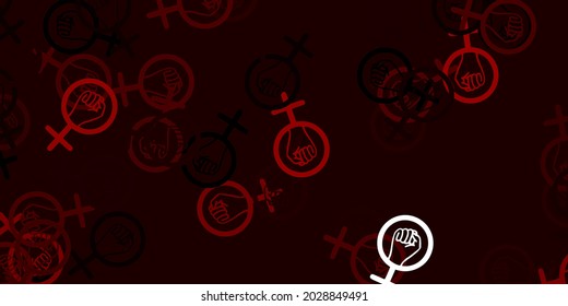 Light Brown vector pattern with feminism elements. Colorful illustration with gradient feminism shapes. Elegant design for wallpapers.
